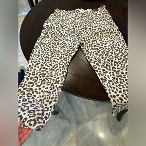 J Crew animal print linen pants